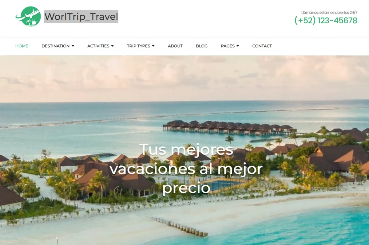 Sitio web de WorlTrip Travel desarrollado por BIOS&TI.